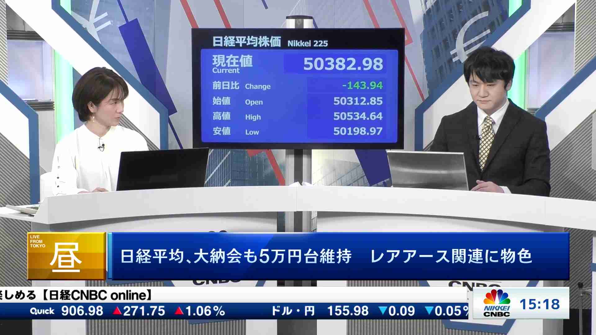 日経平均、大納会も5万円台維持 レアアース関連に物色 - Check! ラスト