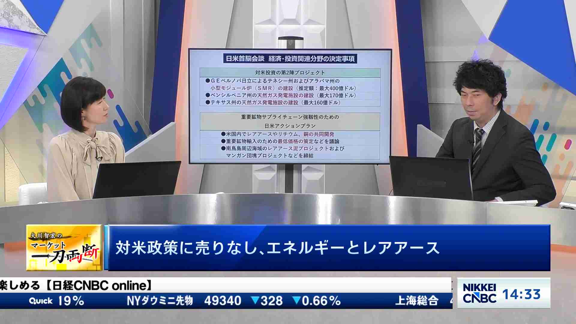 対米政策に売りなし、エネルギーとレアアース - 大川智宏のマーケット